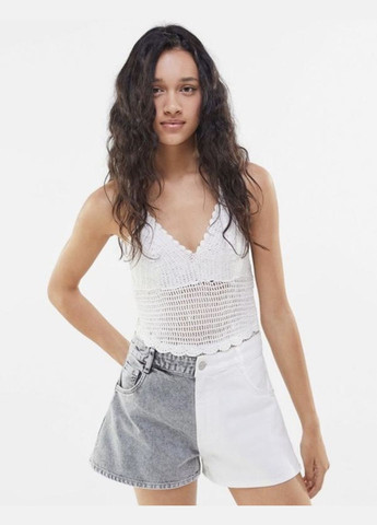 Джинсовые шорты колорблок Bershka (335363880)