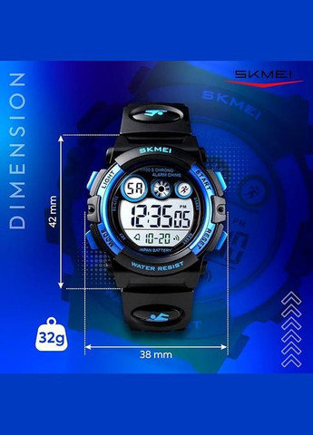 Дитячий електронний спортивний годинник, водонепроникний, LED підсвітка, секундомір, чорний стильний годинник Skmei (325244438)