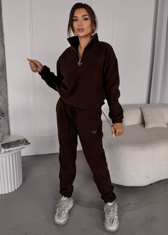 Базовий повсякденний демісезонний флісовий костюм двійка: кофта на блискавці + штани Tik-Tak (366470574)