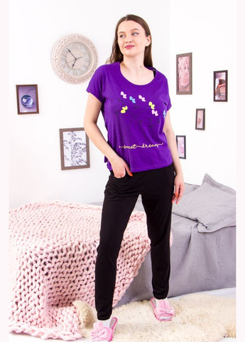 Фиолетовая всесезон пижама женская (футболка+штаны) (p-11090) Носи своє