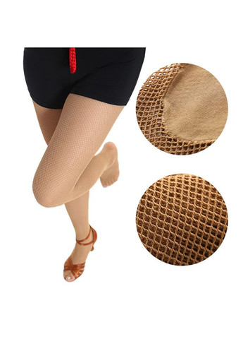 Жіночі колготи в сітку дрібну професійні на танці бежеві 88470 1-2, (XS-S) No Brand (309556100)