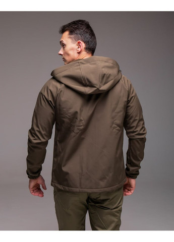 Оливковая (хаки) демисезонная мужская черная куртка на флисе Stylish Touch