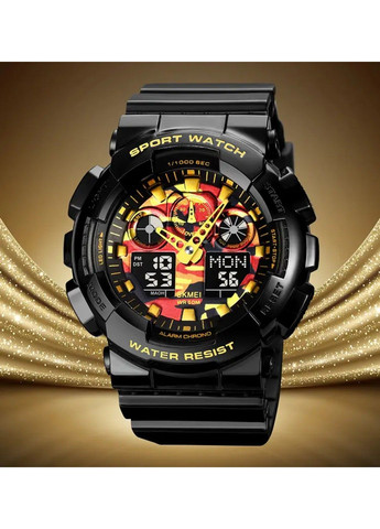 Годинник чоловічий наручний 1832 (Чорний з золотом та червоним) Skmei (314483264)