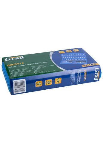 Набор торцевых насадок и биты 1/4" 46шт Start GRAD (6003015) Sigma (369940812)