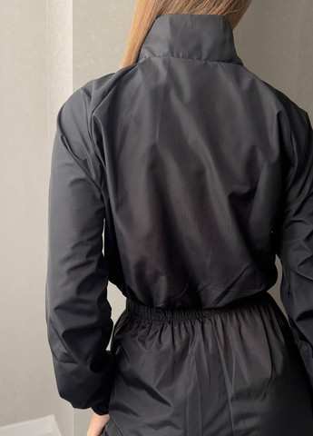 Базова повсякденна демісезонна вкорочена вітровка на блискавці з рукавами реглан, кишенями та коміром стійкою Україна (328432640}