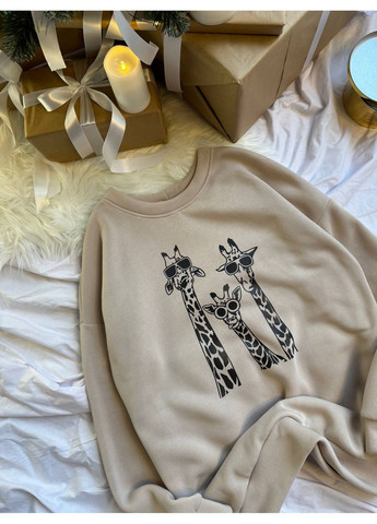 Бежевый свитшот женский oversize — замер в описании GD/GL Модний простір рисунок без декора (368760636)