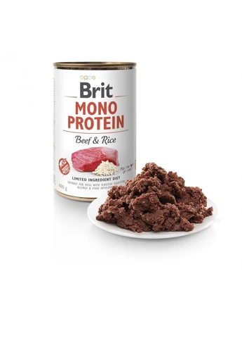 Влажный корм Brit Mono Protein Beef&Rice для собак, с говядиной и рисом, 400 г Brit Care (355255330)