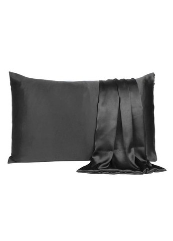 Атласне Чорне полуторна постільна білизна 145*210 Moka textile (308071654)