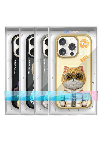 Чехол TPU+PC Nimmy 3D with Metal Buttons для iPhone 16 Pro Цвет Cat Khaki No Brand Apple iPhone 16 Pro 2024 (336939700)