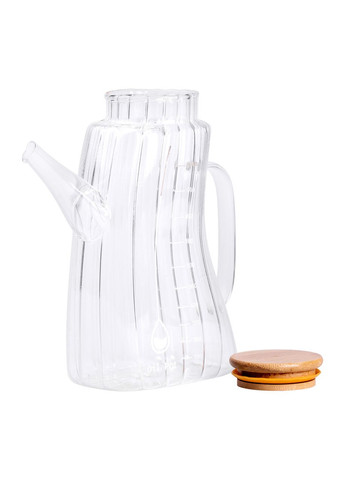 Стеклянная бутылка для масла 1 л с ручкой и бамбуковой крышкой Yiwu (354203265)