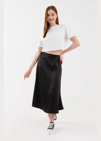 Черная повседневная однотонная юбка однотонная женская wtc02359 черный shop (2000990467232) LAWA