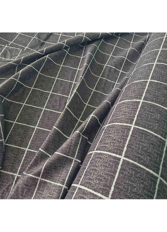 Постільна білизна Сіра клітинка Сатин Двоспальна на резинці 560700-6 MERISET (363131779)