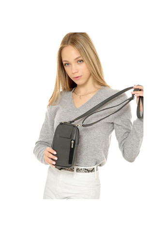 Женская сумка для телефона графитовая Sambag (322870500)