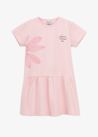 Розовое платье с принтом для девочки 16521 140 см розовый shop (2000990923530) Baby Show (322213065)