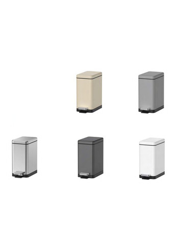 Відро для сміття з плавним закриттям прямокутне TC-010206-02 6 л колір нержавійка (KR5594) KOER (341331722)