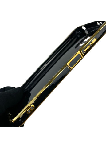 Чехол для Poco X5 5G с защитой камеры с золотой окантовкой на сяоми поко х5 черный gs1 Xiaomi (366234345)