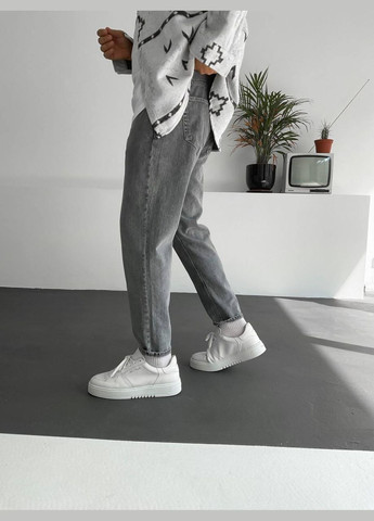 Серые демисезонные зауженные новая коллекция 2025 мом джинсы серые 634 Vital-Textile