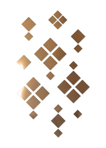 Декоративні дзеркальні наклейки інтер'єрні акрилові на стіну Вишиванка 28 шт. Ваша Світлість (366334555)