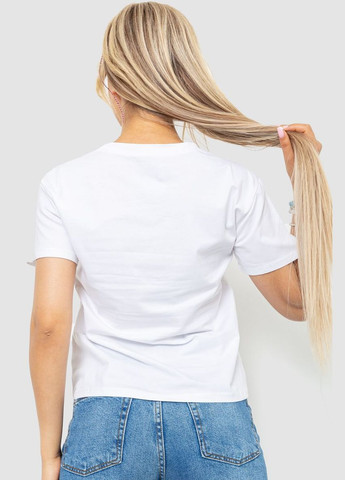 Белая демисезон футболка женская с принтом, цвет бежевый, Ager