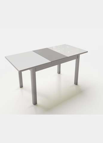 Стіл обідній розкладний Фішер Сірий/Скло біле (10000143) Fusion Furniture (341525439)