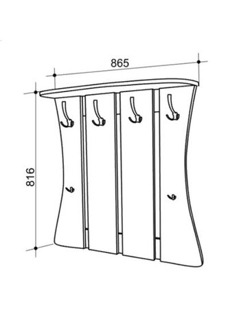 Вішалка-щит для одягу з дерева Бакелі бланже (ВЛТ-002401) No Brand (327845439)
