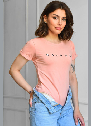 Боди женское кораллового цвета Let's Shop (302065784)