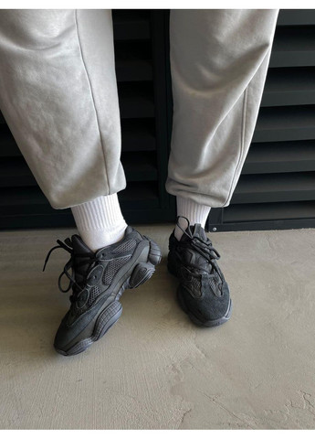 Черные демисезонные кроссовки мужские adidas yeezy boost 500 black 2 адидас изи буст No Brand