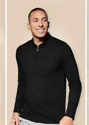 Черная футболка-футболка поло с длинными рукавами на молнии для мужчины lidl 425397 для мужчин Livergy