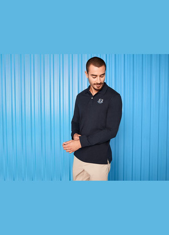 Темно-синяя футболка-футболка поло с длинными рукавами хлопковый для мужчины lidl 435715 для мужчин Livergy