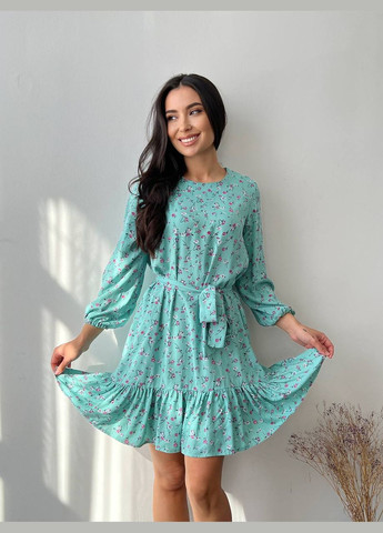 Мятное женское платье с поясом цвет мята р.42/44 454110 New Trend