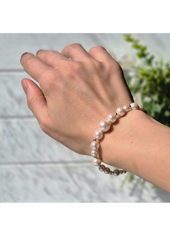 Браслет натуральная Майорка под жемчуг Акойя, гип-ный сплав цвет серебро d-10-4мм+- L-18-23см No Brand Браслет (362695452)