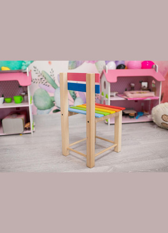 Стільчик дитячий дерев'яний різнокольоровий 45х25х25 см меблі з натурального дерева HM furnitura (330610553)
