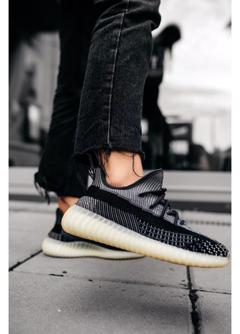 КРОССОВКИ ЖЕНСКИЕ ADIDAS YEEZY BOOST 350 V2 ASRIEL АДИДАС ИЗИ БУСТ No Brand чёрные демисезоны (369387329)