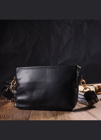 Небольшая кроссбоди на плечо из натуральной кожи черная 22080 Vintage (329196643)