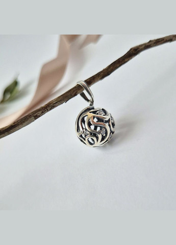 Серебряная подвеска Шарик в камнях серебро 925 пробы Черное 3771п 3.84г No Brand (338185610)