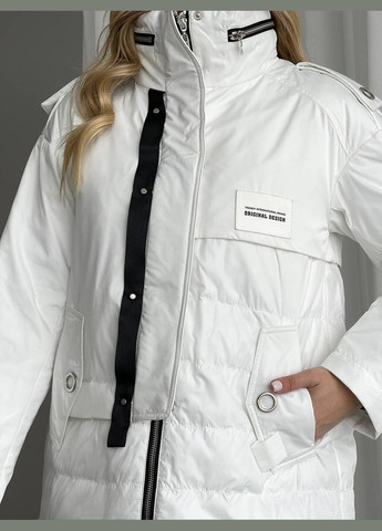 Белая женская теплая куртка цвет белый р.xxl 450440 New Trend