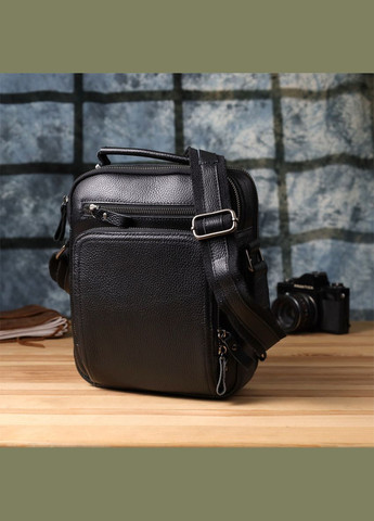 Ділова чоловіча сумка з ручкою для перенесення в руці з натуральної шкіри 23034 Чорний Vintage (355793938)