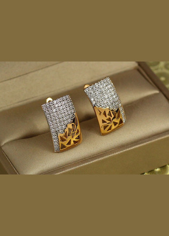 Серьги отломок с родием 1,9 см золотистые Xuping Jewelry (327095138)