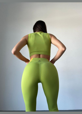 Спортивний костюм «NAQIYAYABEI» (топ та легінси) з чашками та без пуш-ап, зеленого кольору, розмір S Trends (330757840)