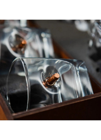 Набір келихів для віскі у дерев'яній коробці 6 шт + графин | Подарунок на будь-яке свято Handmade 225-001-022 (367108558)