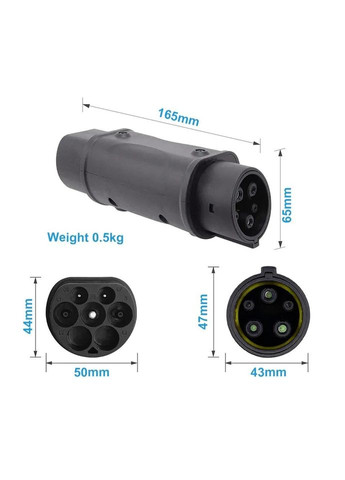 Адаптер Переходник Type 2 - Type 1 (J1772 - Mennekes IEC 62196-2) Black (34050567) Bluefield (317297396)