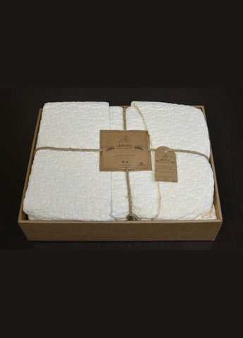 Покривало з наволочками 240×260 см. Ambiance Кремове Limasso (318387386)