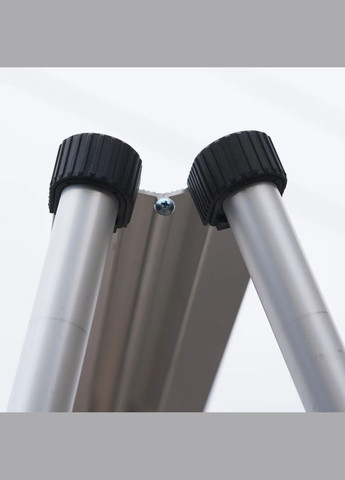 Драбина телескопічна подвійна 9 сходинок 2,6 × 2,6 м Професійна металевий хомут MIDOLI (322843329)