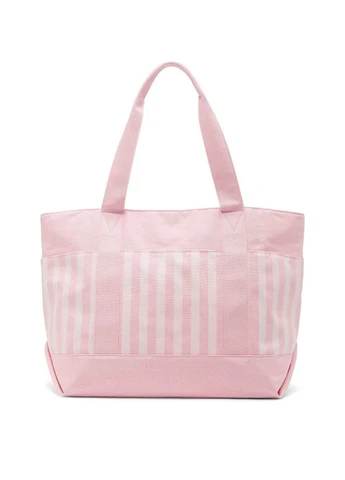 Пляжная сумка Victoria’s Secret Pocket Tote Розовая в полоску Victoria's Secret (365241799)