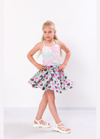 Мятная повседневный с абстрактным узором юбка Носи своє