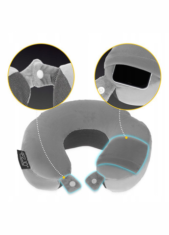 Подушка дорожная 30 x 27 x 12 см Grey (P-5907739319432) 4FIZJO (301792654)