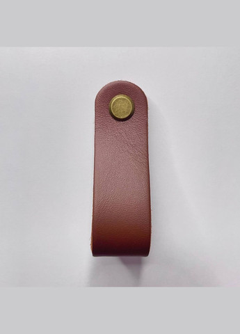 Ручка для меблів з натуральної шкіри "Петля" закруглена шкіряна ручка, конячна, коричнева, фурнітура латунь, 70*20 мм No Brand (328262976)