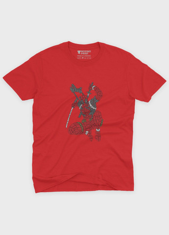 Красная демисезонная футболка для мальчика с принтом антигероя - дедпул (ts001-1-sre-006-015-002-b) Modno