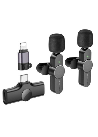 Микрофонпетличка BFK12 Trophy lavalier беспроводной цифровой микрофон(iP/Type-C) Black Borofone (316699560)