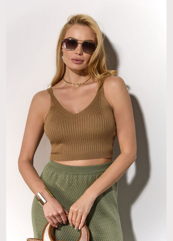 Жіночий укорочений топ у рубчик з відкритою спинкою (2158) Triko Bakh (334710510)